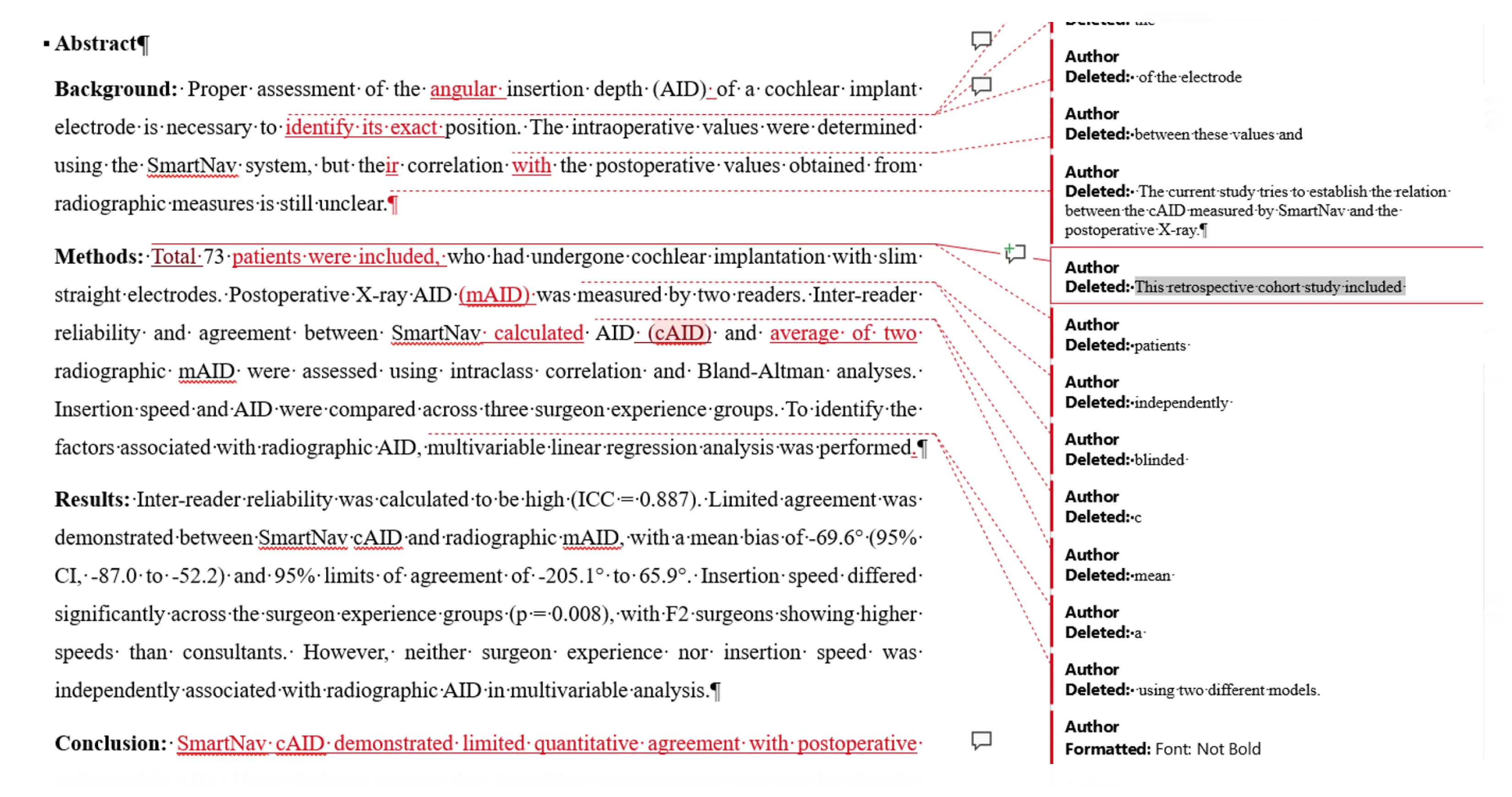 Copy-editing sample with sentence-level revisions
