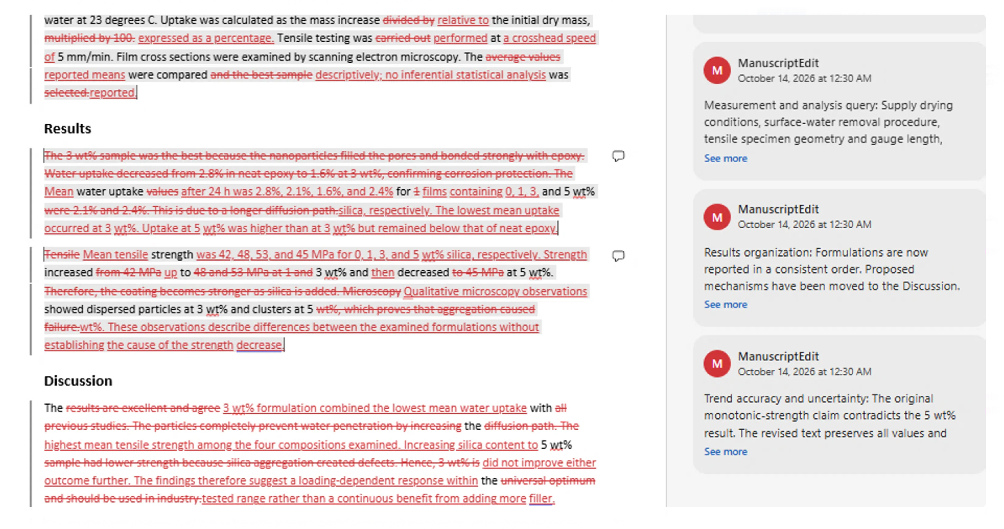 Manuscript writing assistance sample